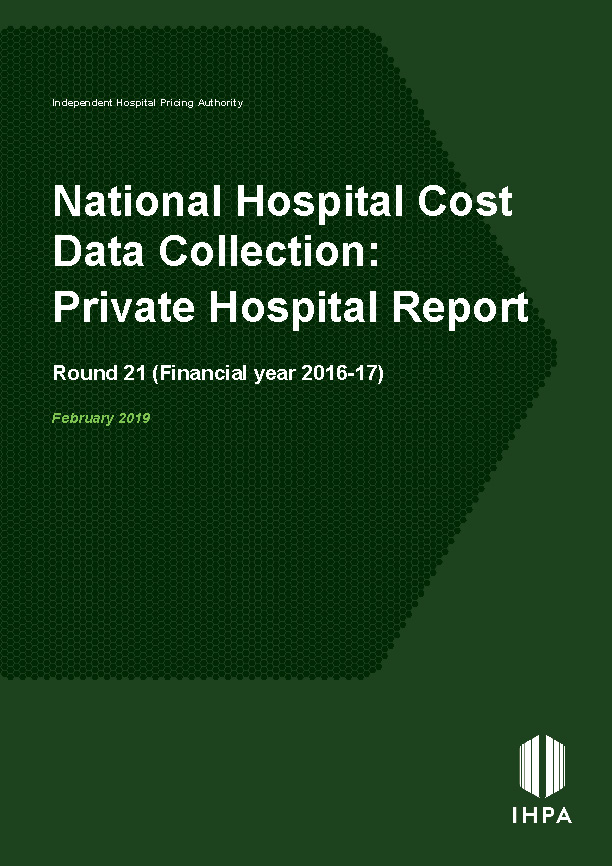 National Hospital Cost Data Collection Private Hospital Report 2016–17 ...